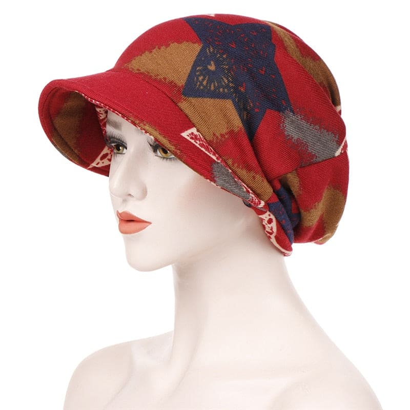 Élise Cap Chemo Scarf Fashion Women Orange Patterned