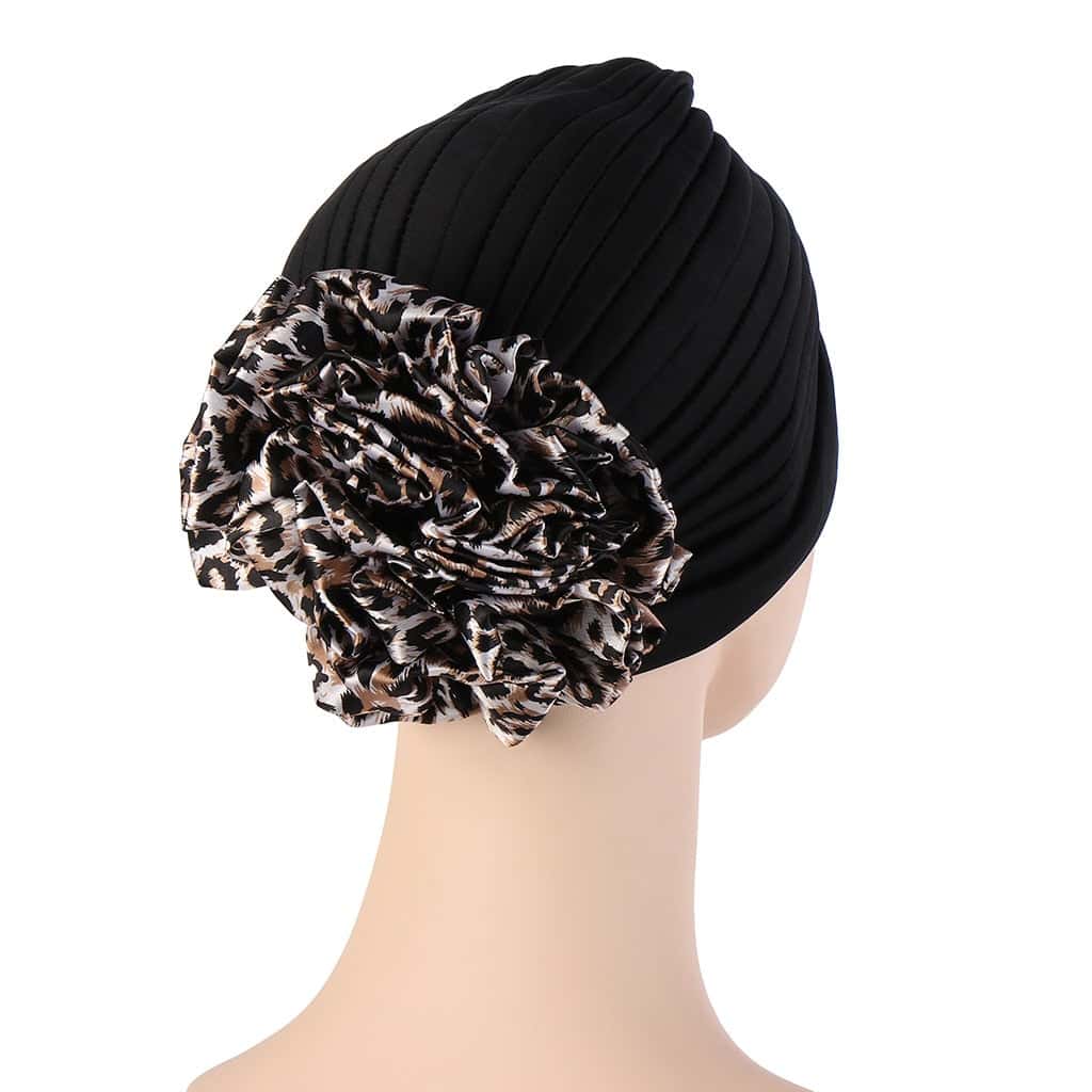 Cynthia Turban Lenço De Leopardo Preto Para Mulher Moda Quimioterapia