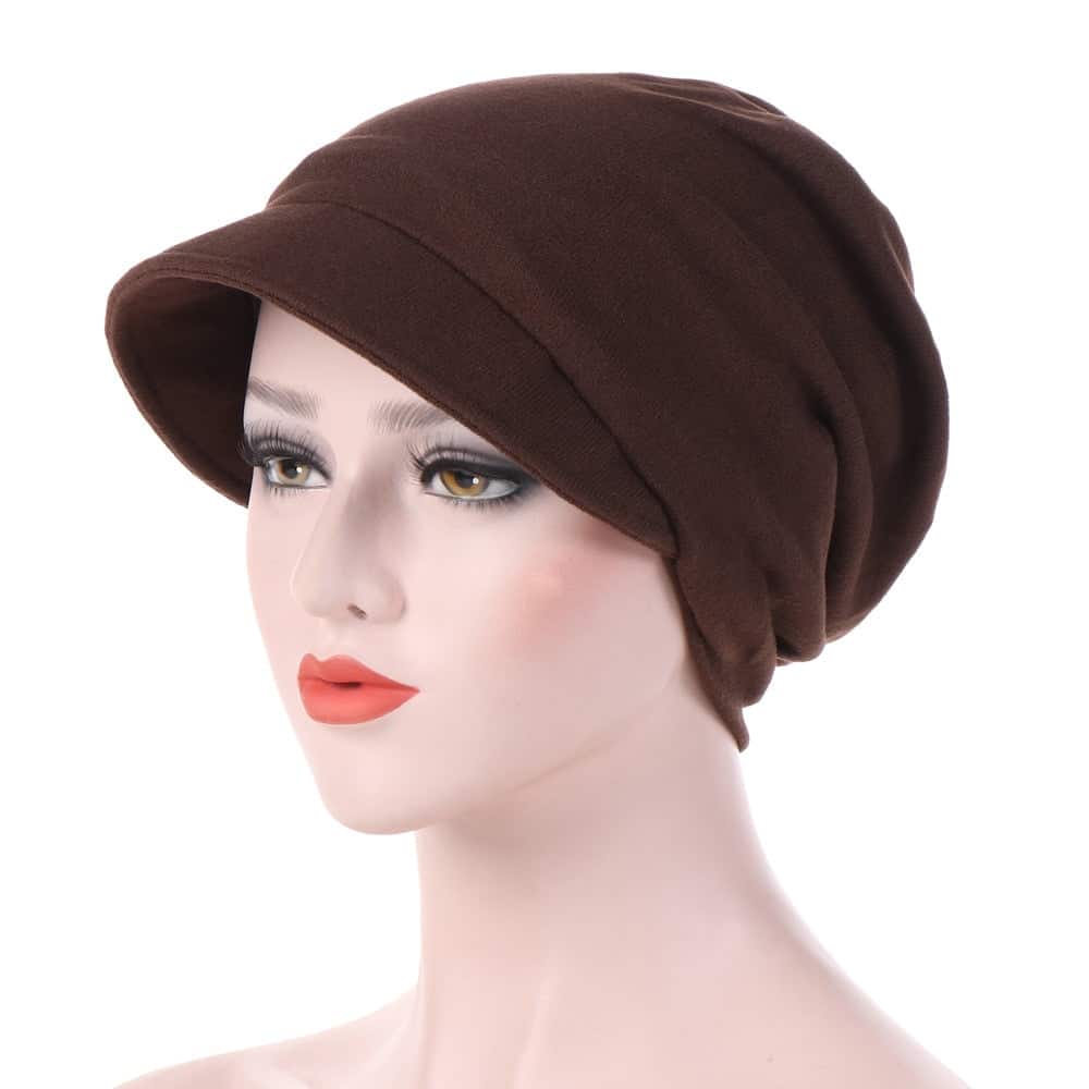 Gorro De Algodão Quimio Castanho Para Mulher Sylvie
