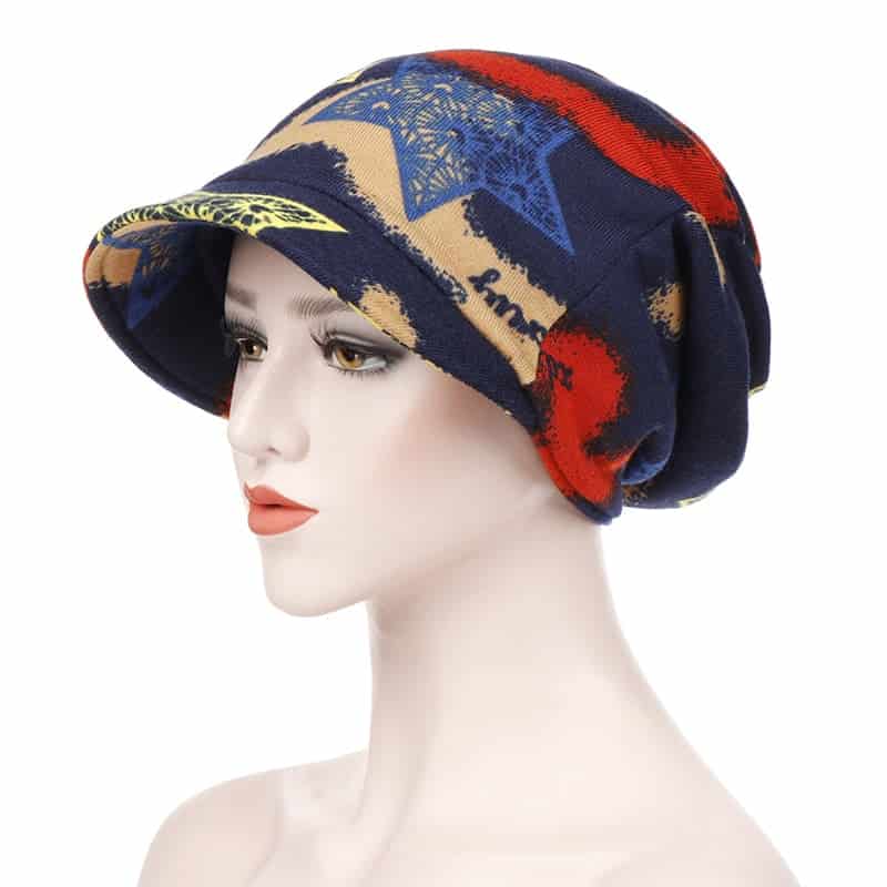 Cachecol Com Padrão Azul-Marinho Para Mulher Clara Chemo Cap