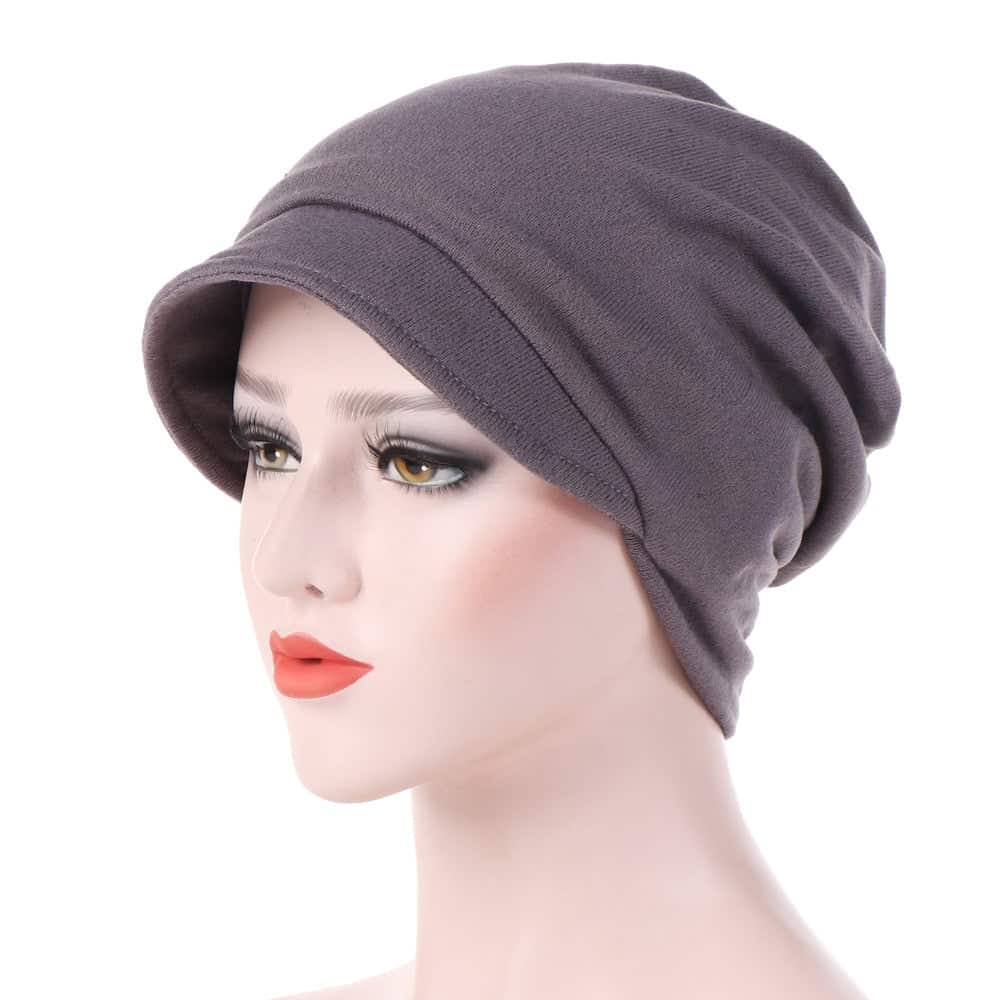 Cachecol Véronique Chemo Para Mulher Gorro Cinzento Algodão