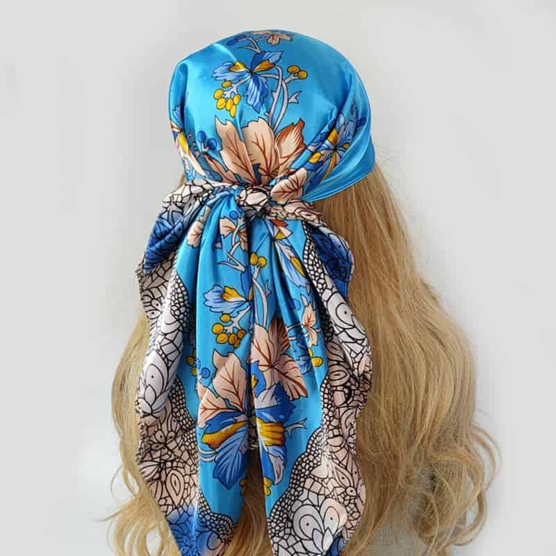 Cachecol Com Padrão Azul Para Mulher Cindy
