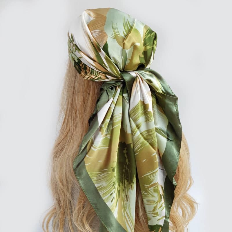 Lenço De Cabelo Para Mulher Com Padrão Verde Claro Natureza Zen