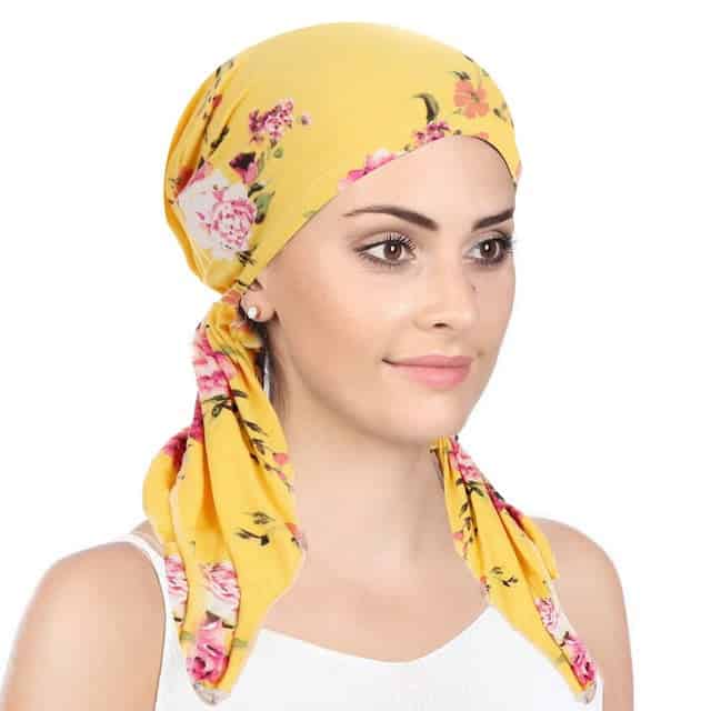 Emilie Lenço De Quimioterapia Moderno Para Mulher Com Padrão Amarelo