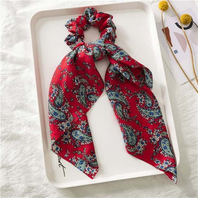 Lenço Barroco Vermelho Scrunchie