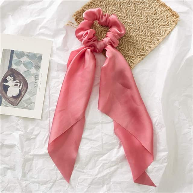 Lenço Chouchou Cor-De-Rosa Liso