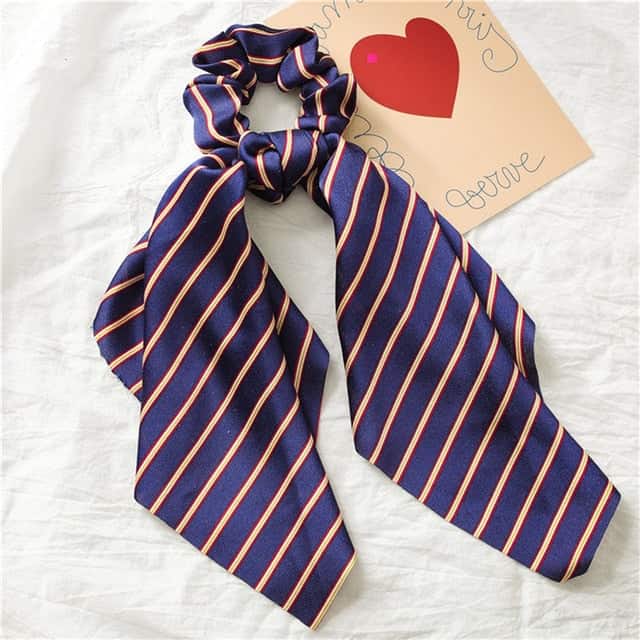 Cachecol Chouchou Riscas Azul-Marinho