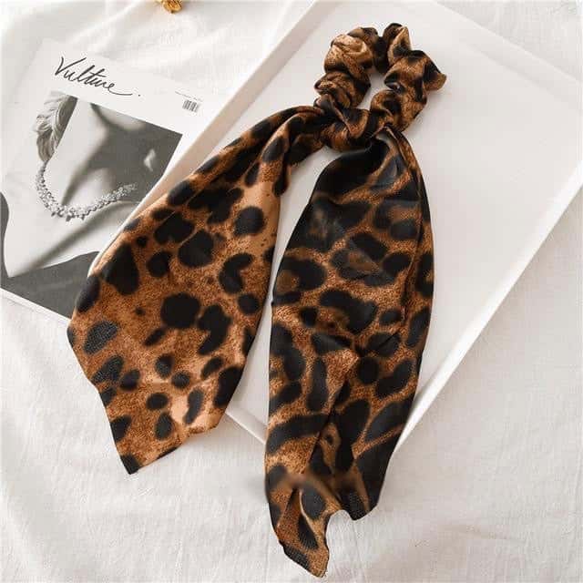 Elástico Com Lenço De Leopardo