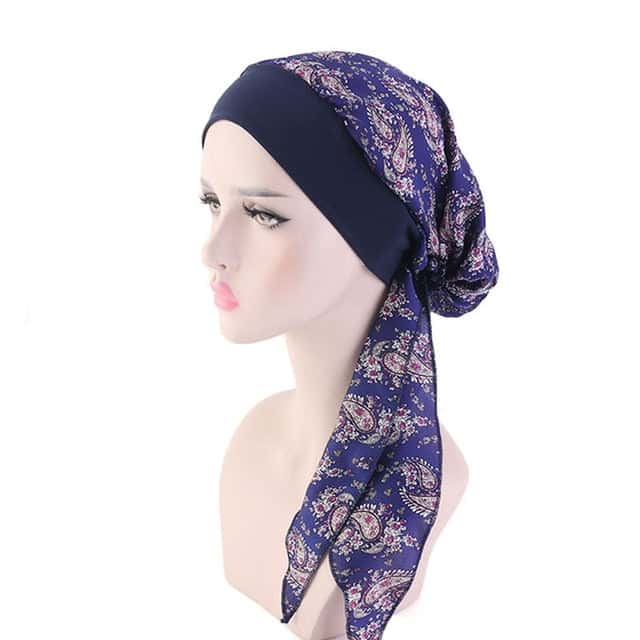 Sarah Lenço De Quimioterapia Para Mulher Azul Marinho Roxo Boémio