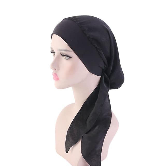 Lenço Anne Chemo Para Mulher Cabelo Liso Preto