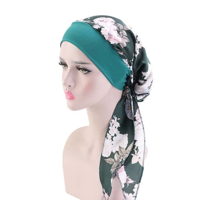 Hélène Lenço De Quimioterapia Moderno Para Senhora Com Padrão Verde