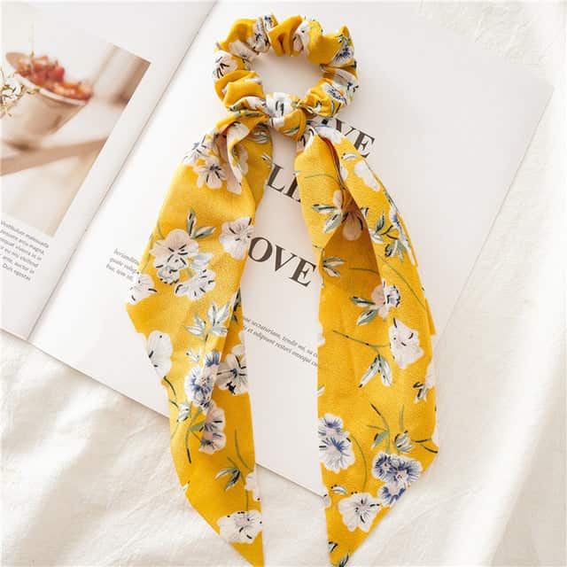 Lenço Amarelo Primavera Scrunchie