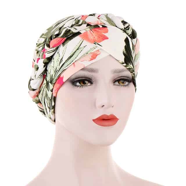 Sonia Modern Turban Branco Floral Chemo Scarf