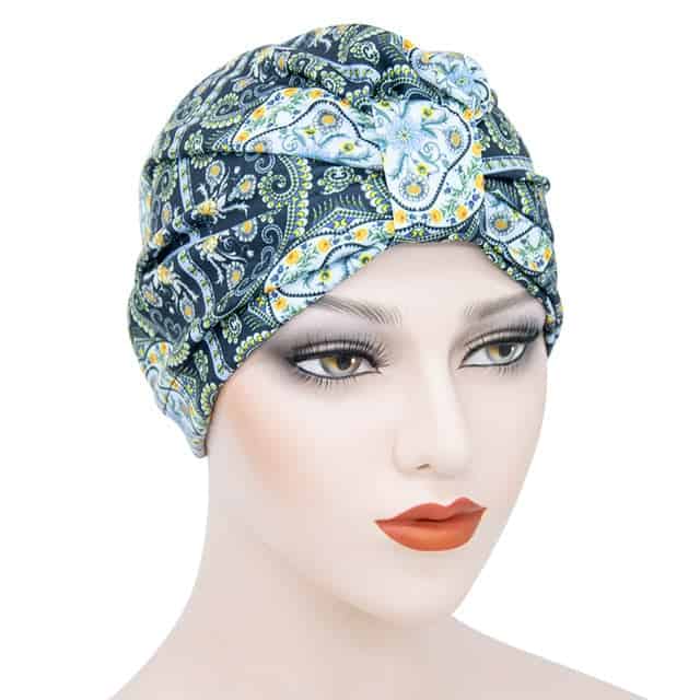 Elisa Scarf Touca De Quimioterapia Para Mulher Azul Marinho