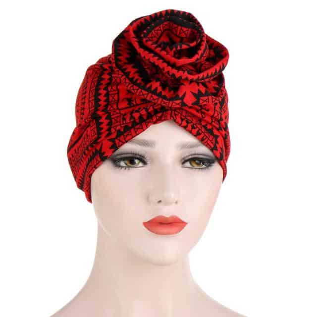 Lenço De Turbante Vermelho Para Quimioterapia - Prescille