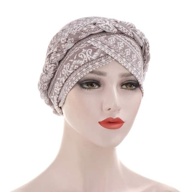 Turbante De Quimio Para Mulher Gaelle Boémio Cinzento