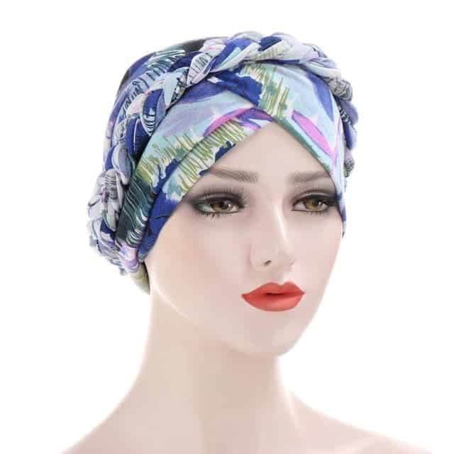 Diane Cachecol De Quimioterapia Turbante Para Mulher Moderno Com Padrão Azul