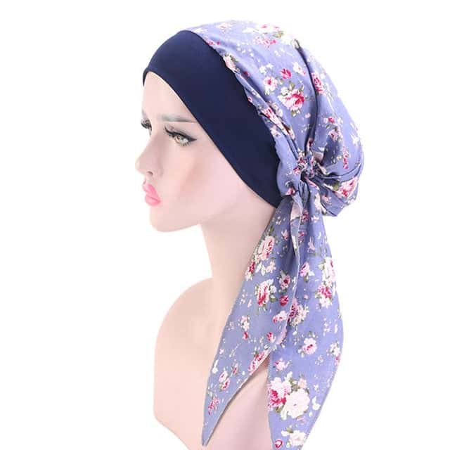 Lenço Longo Para Quimioterapia Marion Roxo - Floral
