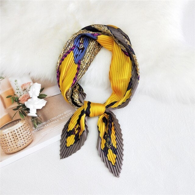 Lenço De Cabelo Amarelo Com Pregas - Aglaé