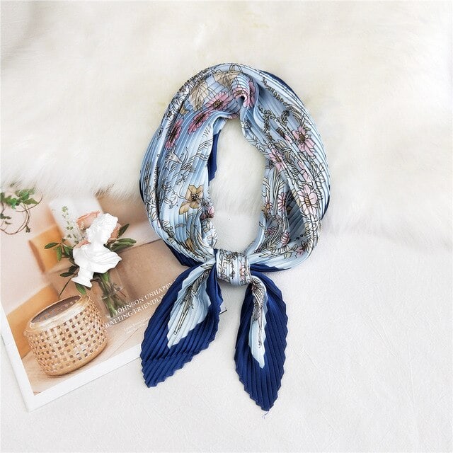 Lenço De Cabelo Plissado Azul - Eponine