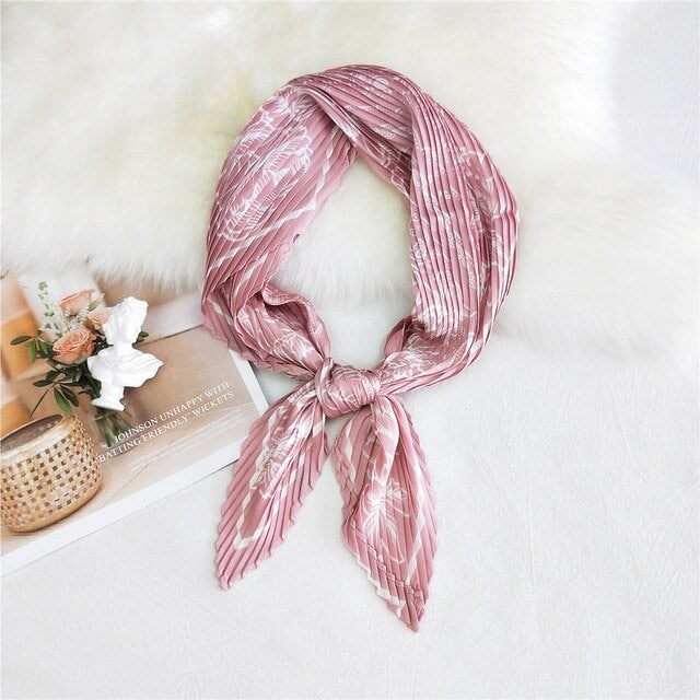 Lenço De Cabelo Plissado Cor-De-Rosa - Boémio