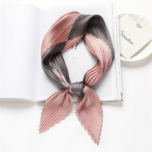 Lenço De Cabelo Plissado Cor-De-Rosa - Zulina