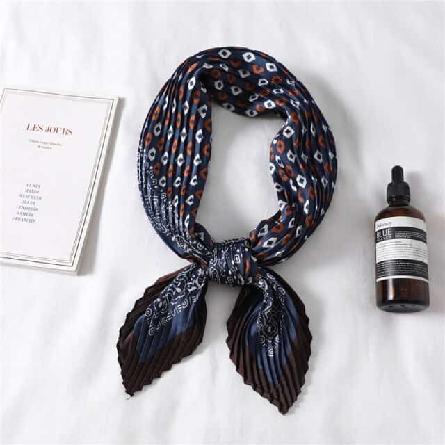 Lenço De Cabelo Plissado Azul - Elisine