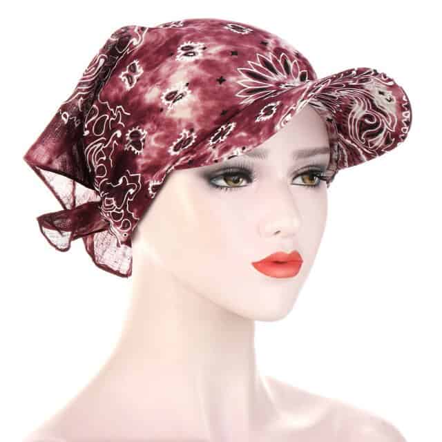 Cachecol De Quimioterapia Para Mulher Gorro Cor De Vinho