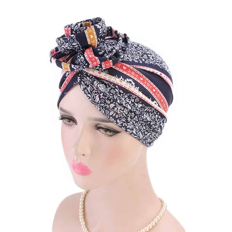 Lenço De Turbante Azul Para Quimioterapia - Eulalie