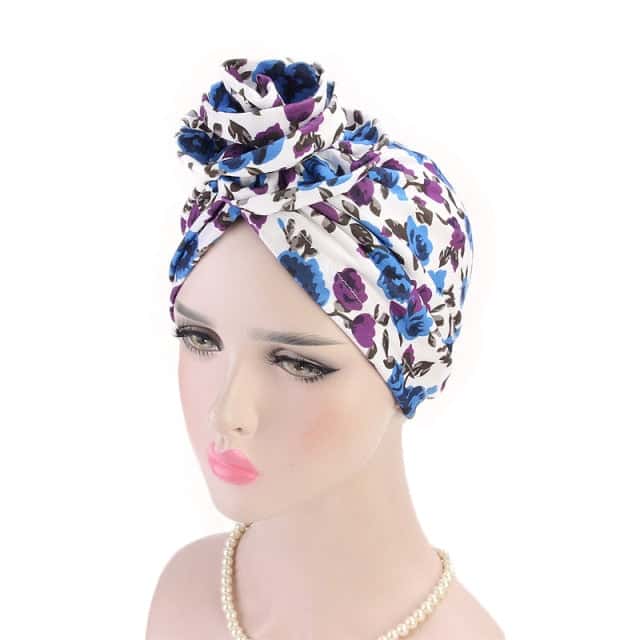 Lenço De Turbante Branco Para Quimioterapia - Exubie