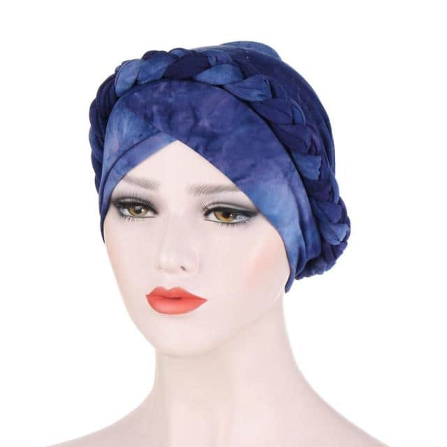 Lenço De Turbante Azul Para Quimioterapia - Norianne