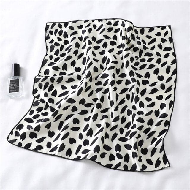 Lenço Para O Cabelo 50 Branco - Leopardo