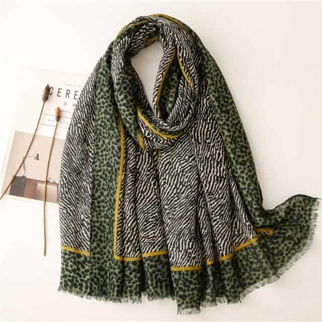 Cachecol 180 Verde Para Mulher - Venla Leopard