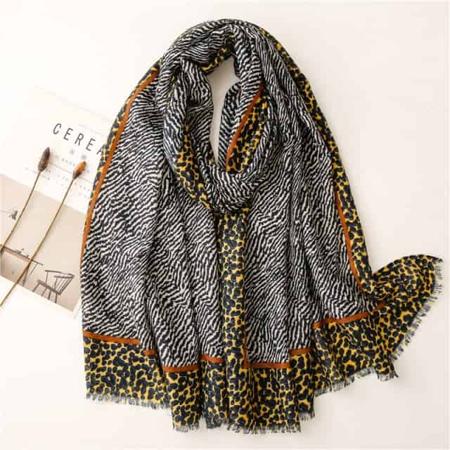 Cachecol 180 Amarelo Para Mulher - Venla Leopard
