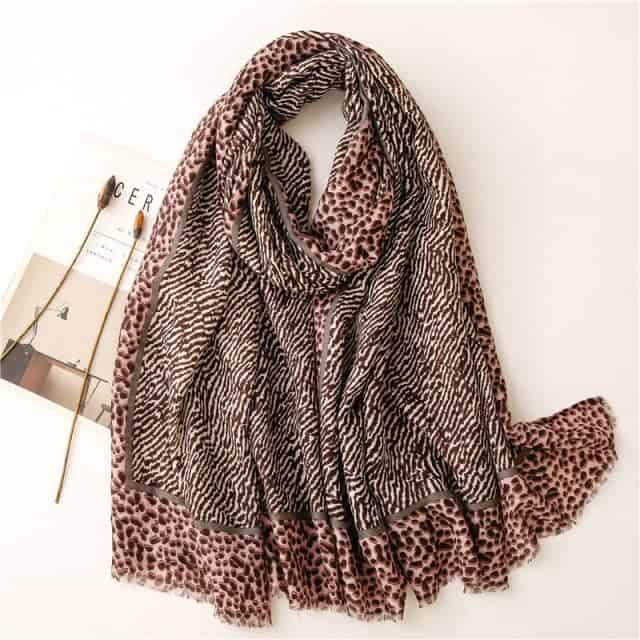 Cachecol 180 Rosa Para Mulher - Venla Leopard