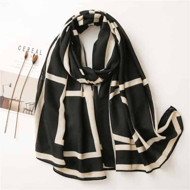 Cachecol 180 Preto Para Mulher - Ylva